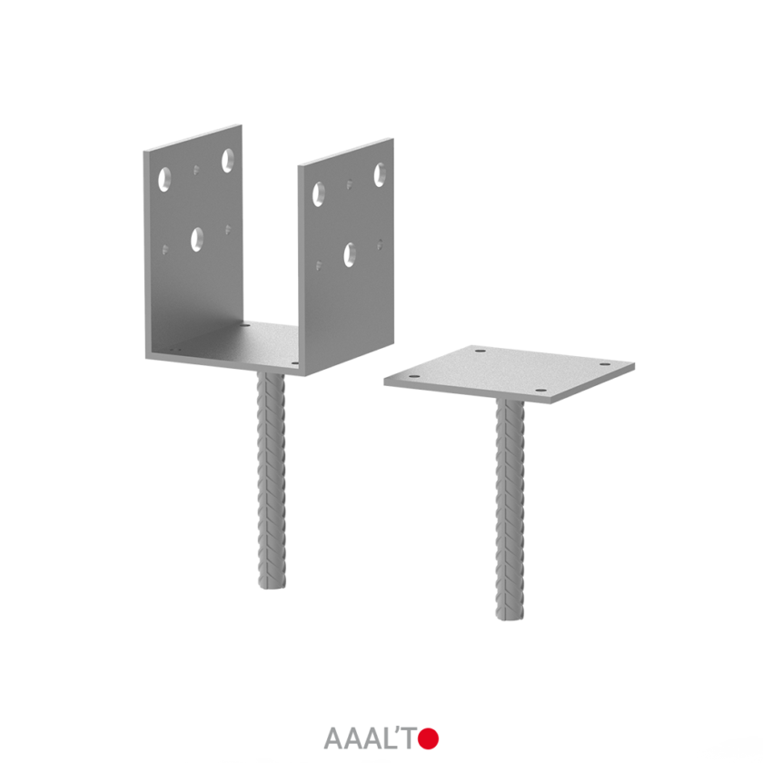 Fixation poteau bois sur béton AAAL